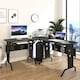 image 2 of HOMCOM Space-Saving Corner Work Office Desk Gaming with Steel Frame