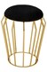 image 2 of Orsina Black Velvet and Gold Finish Frame Stool, Airy Design Contemporary Ottoman with Velvet Seat, Ottoman