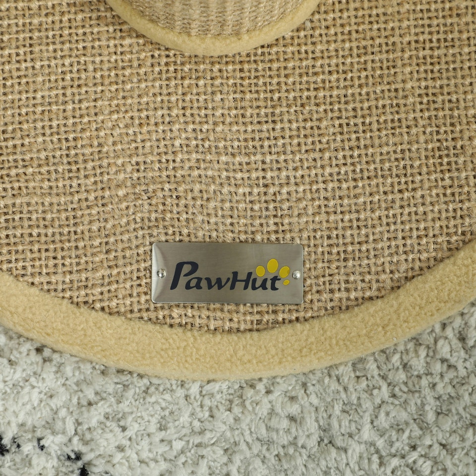 image 1 of PawHut Cat Scratching Post with Jute Sisal Rope Toy Ball, 47cm, Tall Brown