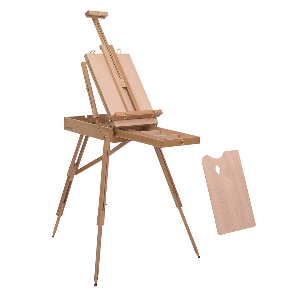 image 1 of HOMCOM Wooden Art Easel Tripod Sketch Artist Painters Craft Portable Folding Drawing Board Lightweight | Brown