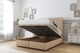 image 2 of Sloomy Kingsley Pebble Plush Ottoman Bed Base With 54" Floor Standing Headboard 4'6 Double | Grey | Pebble | Double | 1