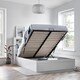 image 2 of 4ft6 Double White Wood Wooden Lift Up Ottoman Storage Bed Frame Bedstead