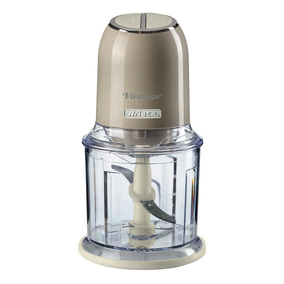 image 1 of Ariete 438/03 Vintage Mini Chopper, 400W, 600ml Graduated Beaker, 2 Speeds, Cream