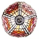 image 2 of Handmade Red Beaded Stained Glass Tiffany Table Lamp | Red