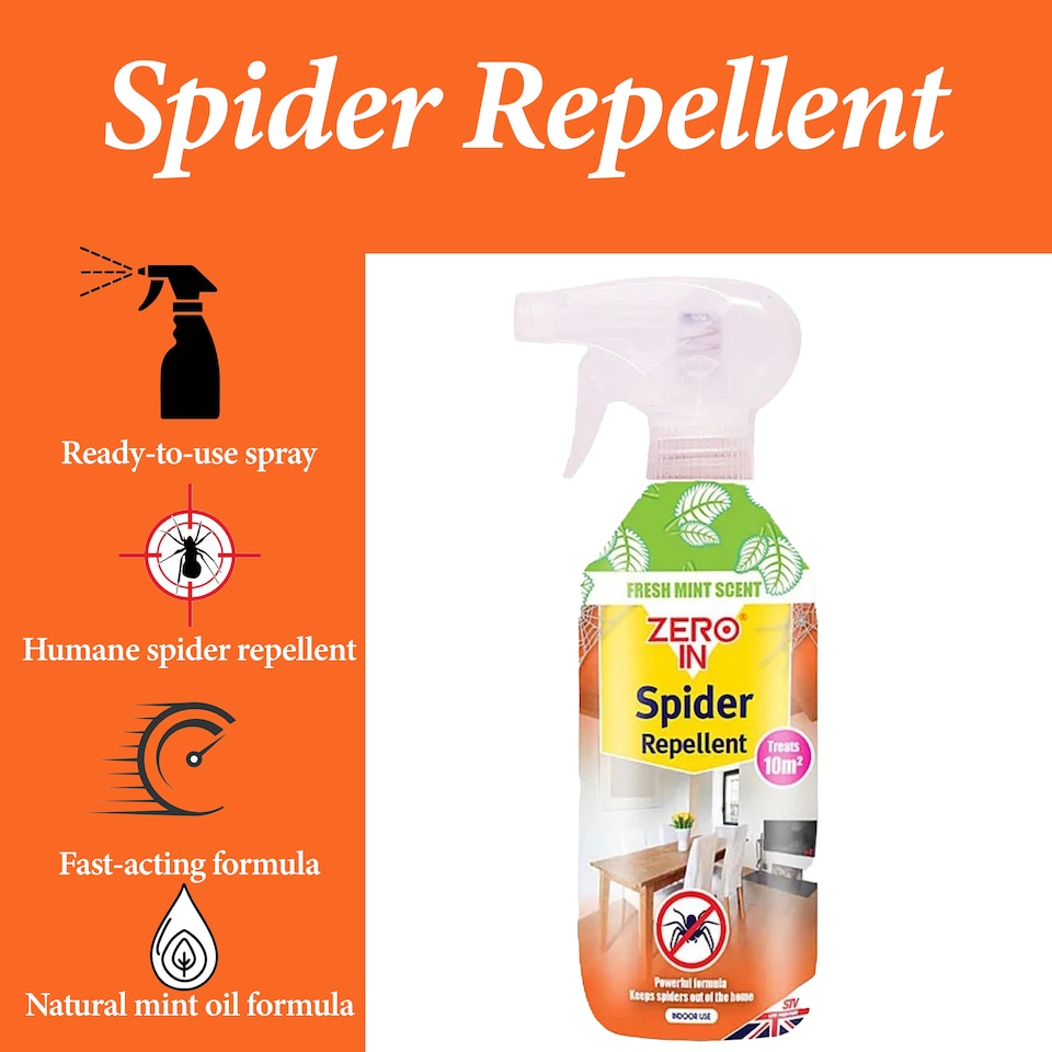 image 1 of Zero In Spider Repellent 500ml RTU Natural Mint Oil Barrier Spray for Windows Doors Spider Control Indoor Outdoor