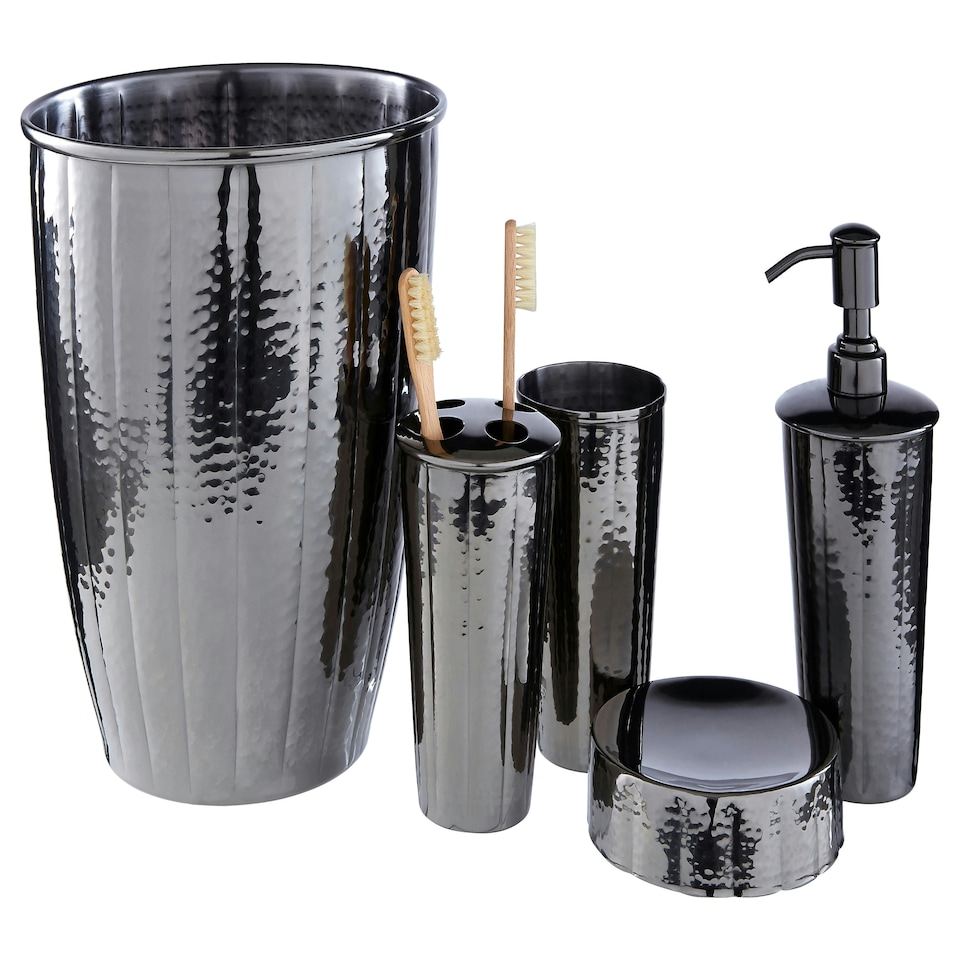 image 1 of Hammered Black Nickel Finish Toothbrush Holder