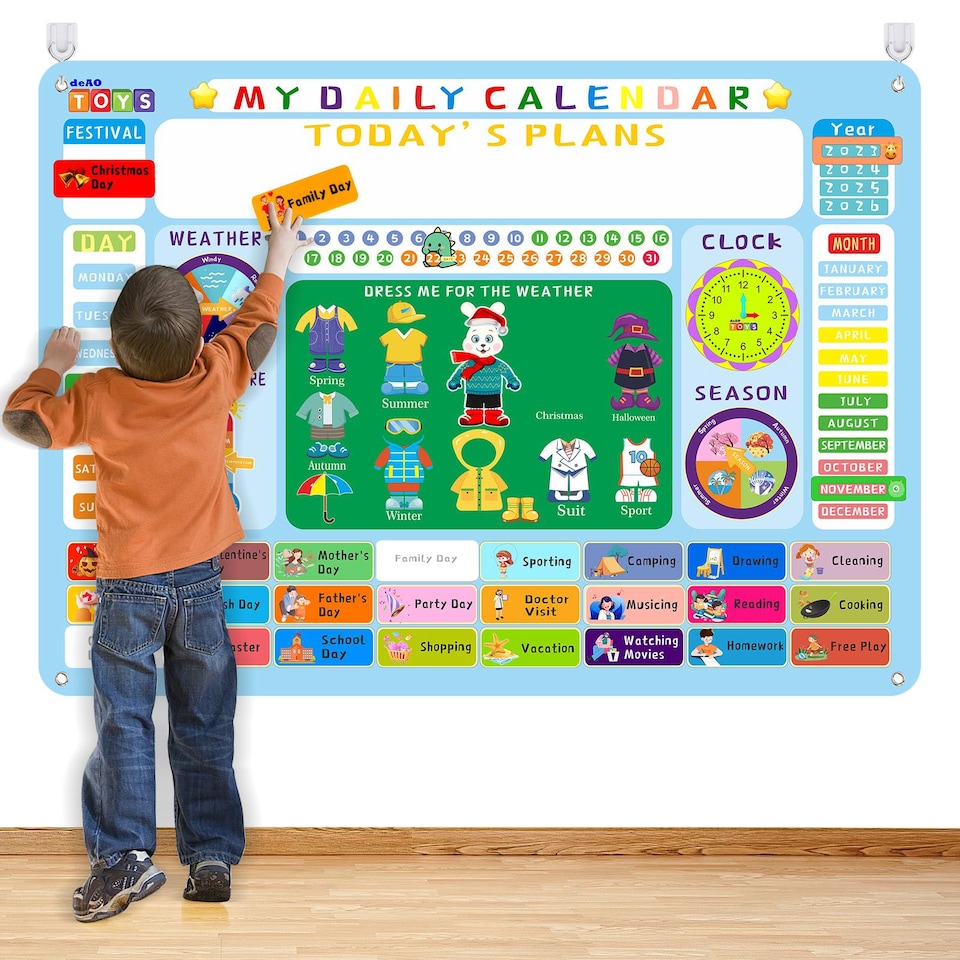 image 1 of Hang-Up Educational Busy Board for Kids – Learn Numbers, Days & More - Gift Toy for Toddlers