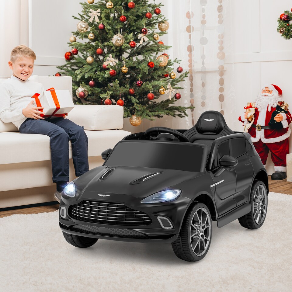 image 1 of COSTWAY Kids Ride On Car Licensed Aston Martin DBX Black