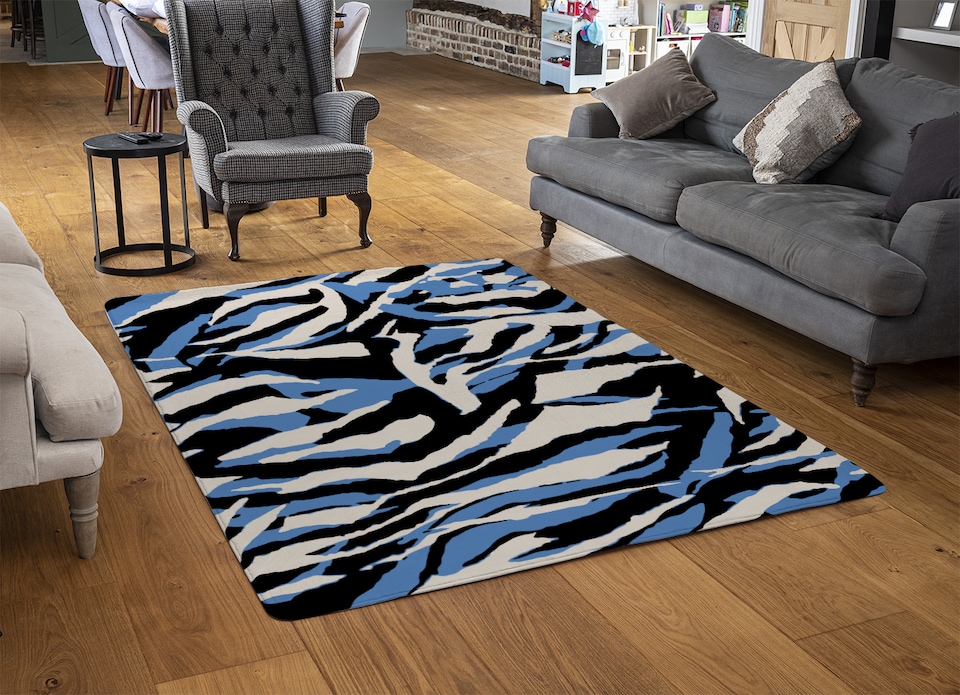 image 1 of Abstract Zebra Skin Rug | Multi