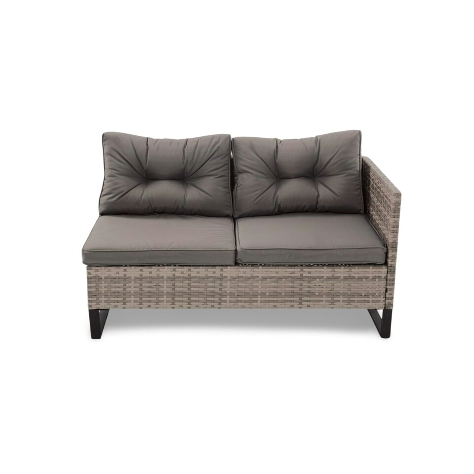 image 1 of Palma Rattan Corner Fire Pit 4 Seater in Grey