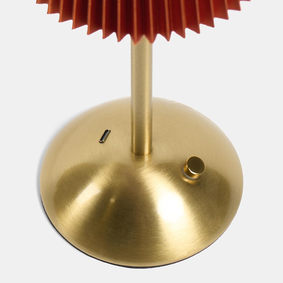 image 1 of OHS Pleated Bedside Lamp LED Rechargeable Cordless Night Light