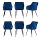 image 10 of Set of 6 Camden Modern Velvet Dining Chairs with Armrests, Quilted Design & Black Metal Legs Black