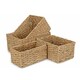 image 5 of Small Thatch Grass Woven Storage Basket | Green | Green
