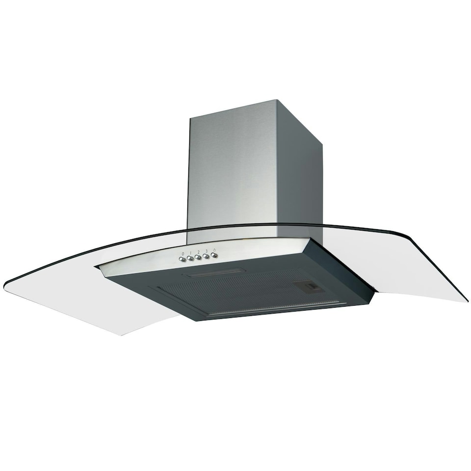 image 1 of SIA CGH80SS 80cm Stainless Steel Curved Glass Cooker Hood Extractor Fan