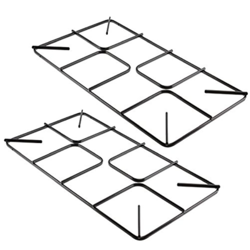 image 1 of SPARES2GO Flat Gas Hob Pan Support Stand for Bush Oven Cookers (Pack of 2, 455mm x 220mm, Small)