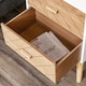 image 7 of HOMCOM 2 Drawers Bedside Table with Pine Legs, Bedroom Wooden Storage Cabinet, Natural