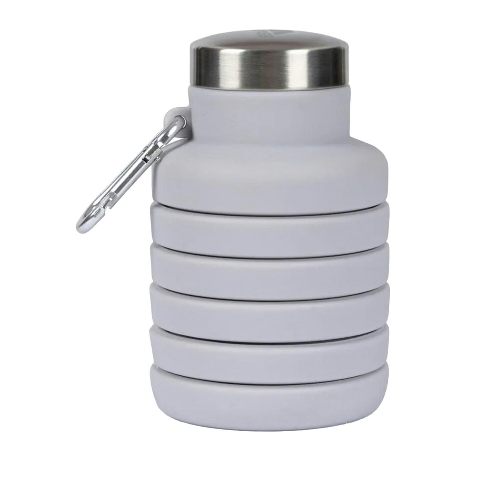 image 1 of Trespass Vavo Folding Carabiner Water Bottle - Platinum - One Size