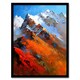 image 1 of Himalayan Mountain Range Palette Knife Black Framed Wall Art Print A4