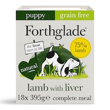 Forthglade Natural Grain Free Lamb, Liver and Vegetables Puppy Wet Dog Food - 6 x 395g