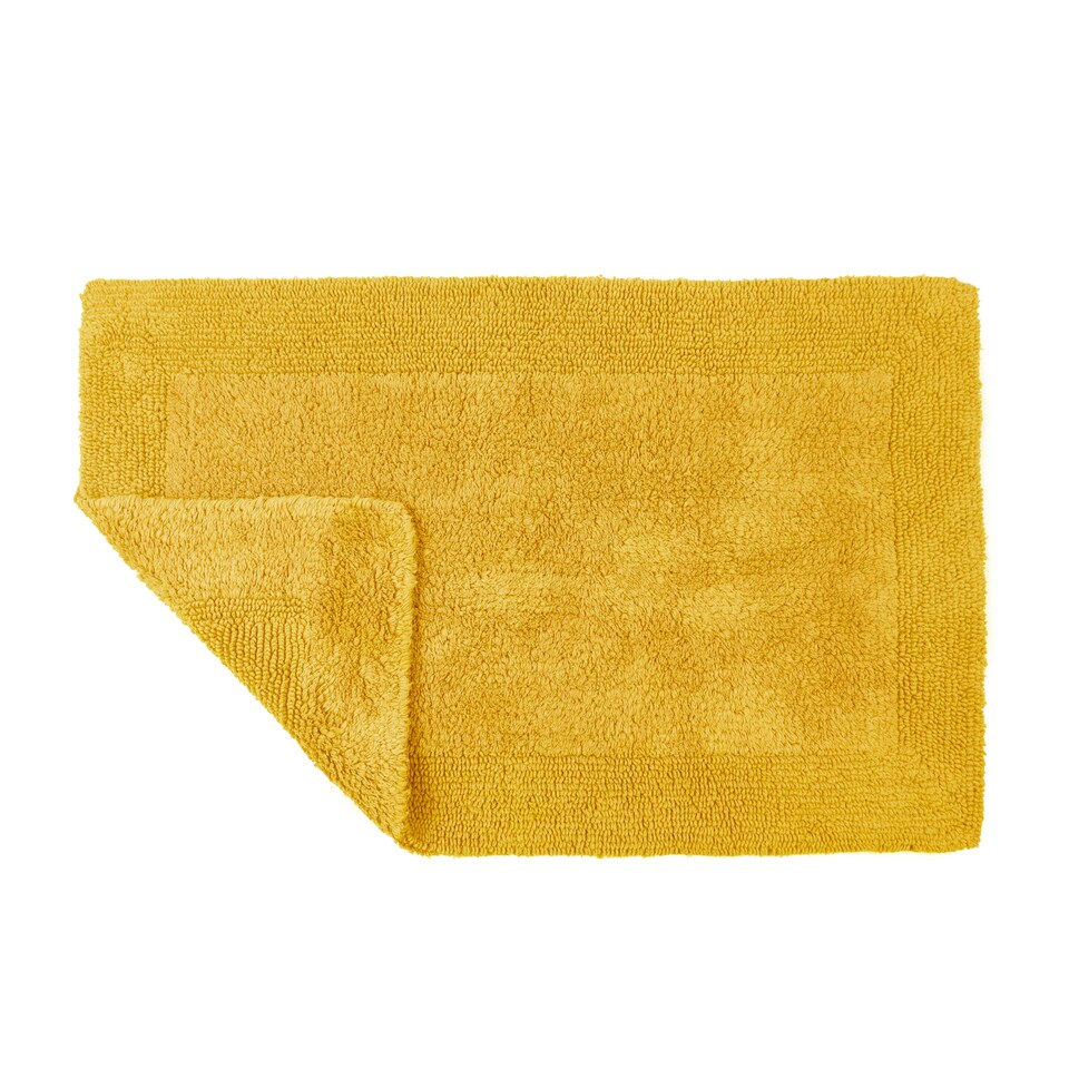 image 1 of Heavyweight Reversible Bath Mat Rug 53 x 85cm - Mustard
