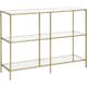 image 1 of 3-Tier Glass Sofa Console Table with Storage Shelves, Easy Assembly, Gold