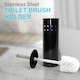 image 4 of STAINLESS STEEL BATHROOM TOILET CLEANING BRUSH & HOLDER FREE STANDING SET BLACK