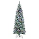 image 1 of HOMCOM 6FT Tall Prelit Pencil Slim Artificial Christmas Tree with Realistic Branches, 300 Colourful LED Lights and 618 Tips, Xmas Decoration, Green