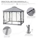 image 6 of Outsunny 3 x 3m Garden Gazebo Patio Party Tent Shelter Outdoor Canopy Double Tier Sun Shade with Metal Frame and Netting, Light Grey