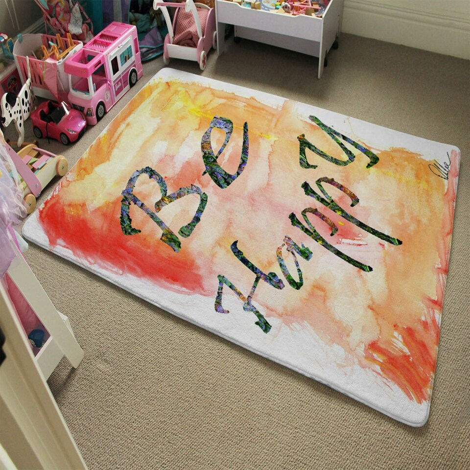 image 1 of Be Happy (Rug) Orange | Small: 60x110cm