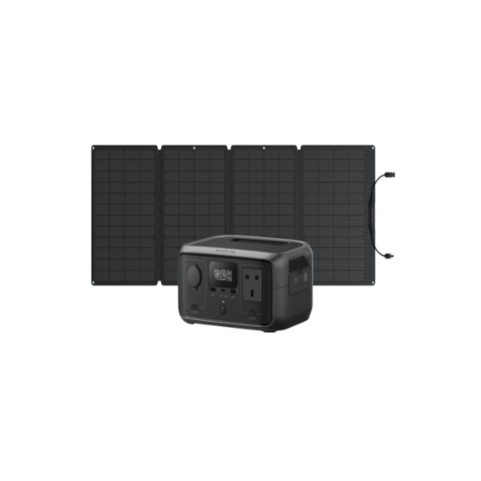 image 1 of EcoFlow River 3 UPS + 45W USB-C Solar panel Bundle Kit with 245wh capacity & 600w max power output