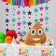 image 4 of Pinatas Poop Emoji Cardboard Pinata, Stick and Blindfold Set - W45cm x D10cm x H45cm - Brown