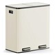 image 1 of VonHaus 60L Cream Kitchen Bin, Large 2 Compartment Recycling Bin (2 x 30L) Cream