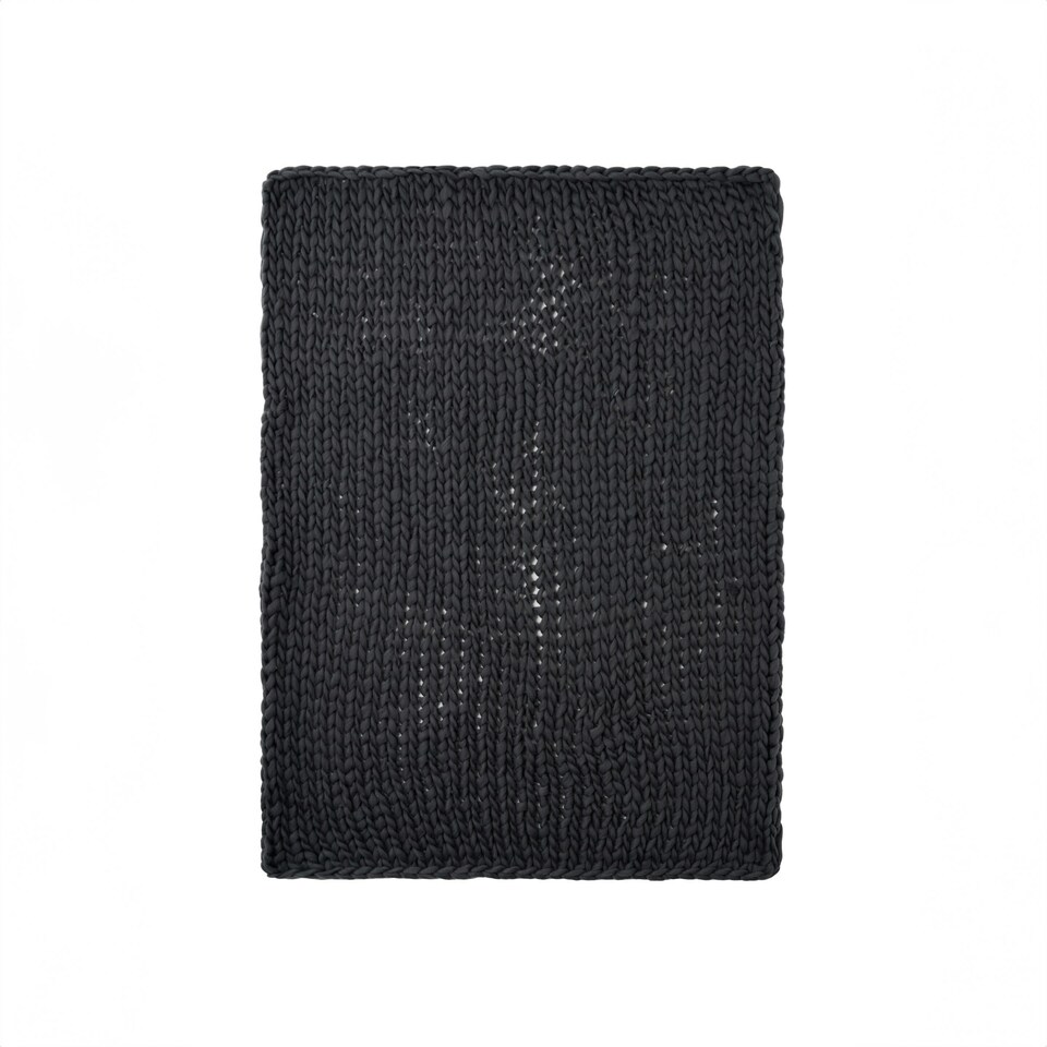 image 1 of BHS Chunky Cable Knit Throw, Grey Grey | Grey