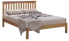 5ft King Size Real oak,Solid,strong,wood bed frame.Low foot end wooden bedstead | Clear