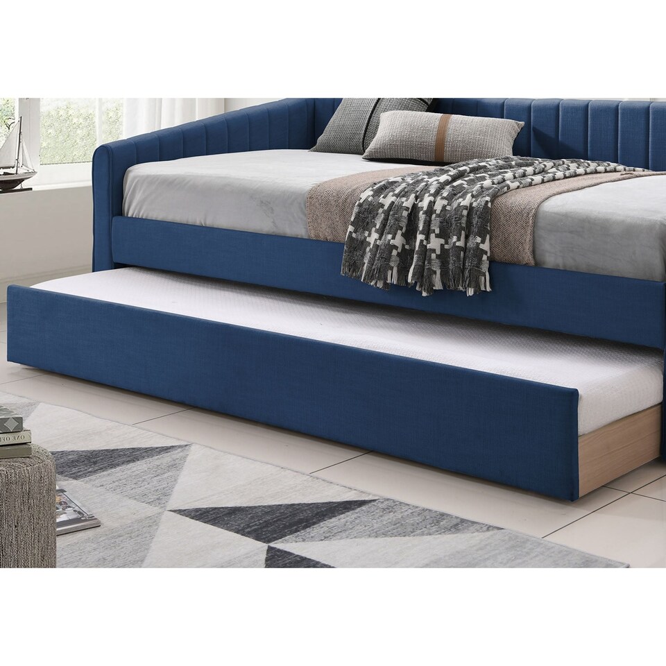 image 1 of Fabric Single Day Bed  in Blue