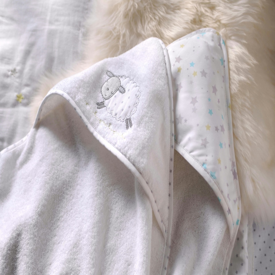 image 1 of Silver Cloud Counting Sheep Hooded Cuddle Robes Pack of Two N/A