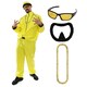 image 1 of Adult Yellow Rapper Ali Costume – 1980s Fancy Dress Outfit with Jacket, Beard & Gold Chain Yellow | XL