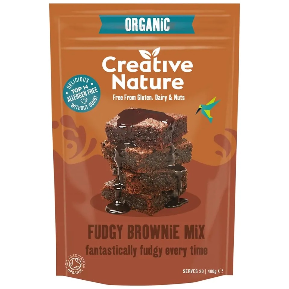 image 1 of Organic Gluten Free Fudgy Brownie Mix 400g (Creative Nature) | Multi