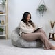 image 2 of icon Fluffy Giant Bean Bag Chair Adult Grey with Bean Bag Filling Grey