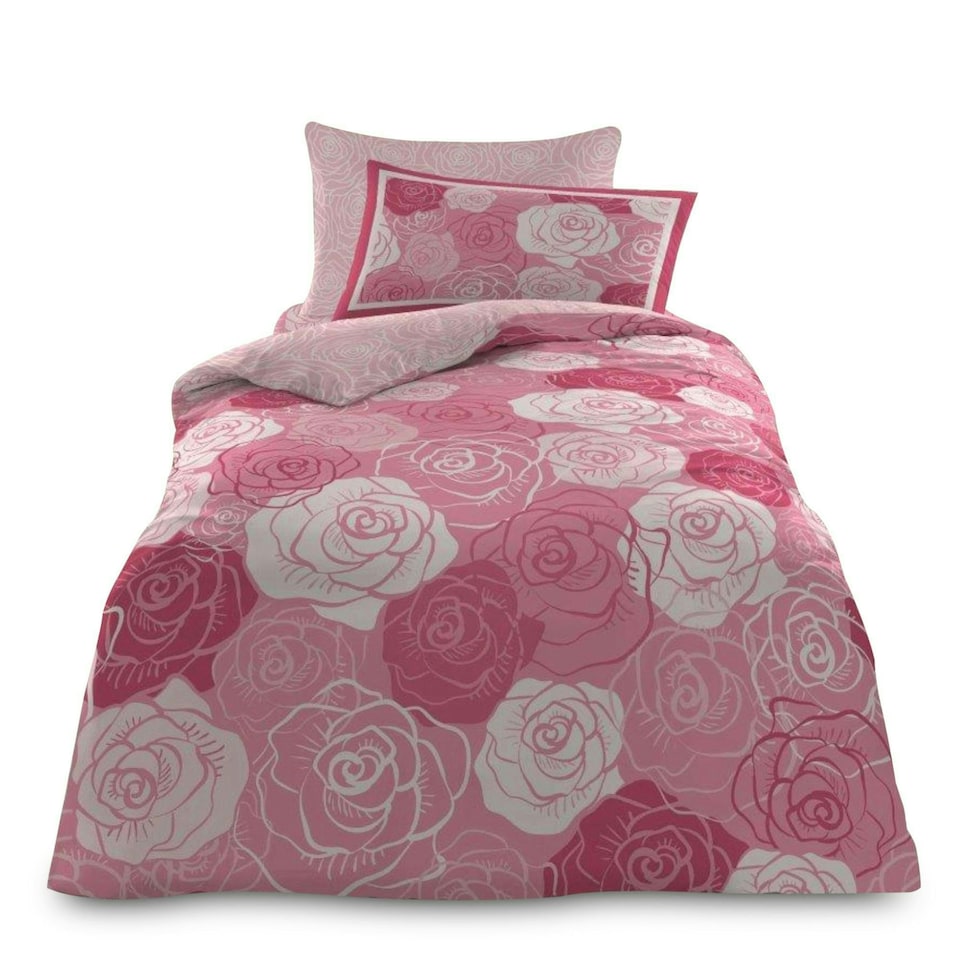 image 1 of VELVETIO Kids Roses Duvet Cover Set Soft Reversible Beddings Pink | Single