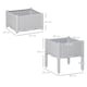 image 3 of Outsunny 2-pieces Elevated Flower Bed Vegetable Herb Planter Plastic, Grey