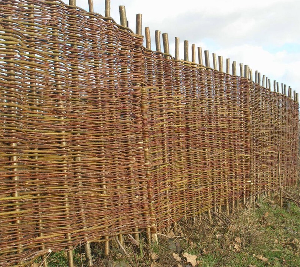 image 1 of Willow Hurdle Fence Panel Premium Weave Woven Screening 6ft x 6ft | Brown | Brown