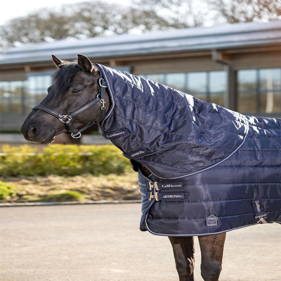 image 1 of LeMieux Arika Stable-Tek Neck Cover 100g Blue | X-Small