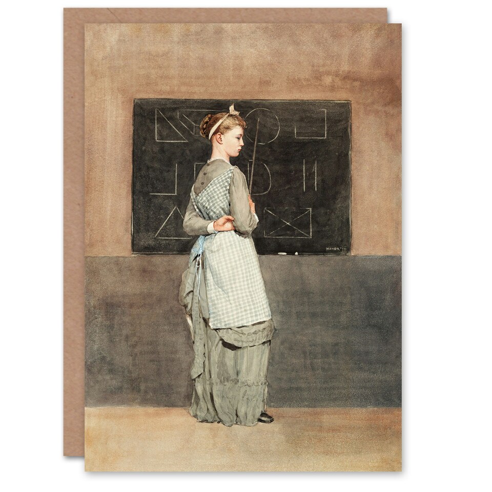 image 1 of Winslow Homer Art Card Teacher with Blackboard Watercolour
