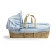 image 3 of Clair de Lune Waffle Palm Moses Basket With Folding Stand - Blue