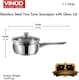 image 2 of Vinod Cookware Two Tone Stainless Steel Saucepan with Glass Lid - Steam Vent, Sturdy Handle Induction Bottom (14cm , 1 ltr) | Multi
