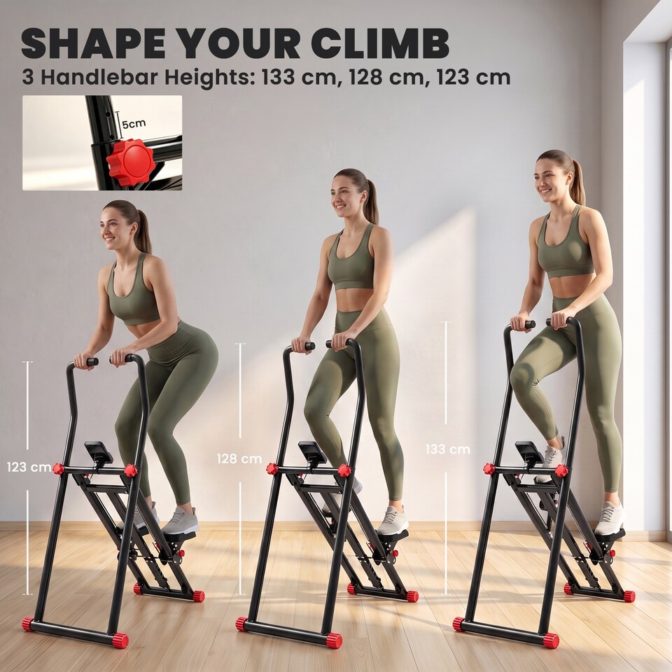image 1 of SPORTNOW Foldable Stair Stepper for Home Gym with 3 Resistances