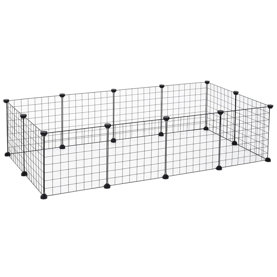 image 1 of PawHut DIY Pet Playpen Metal Wire Fence Guinea Pig Small Animals Cage 12 Panel