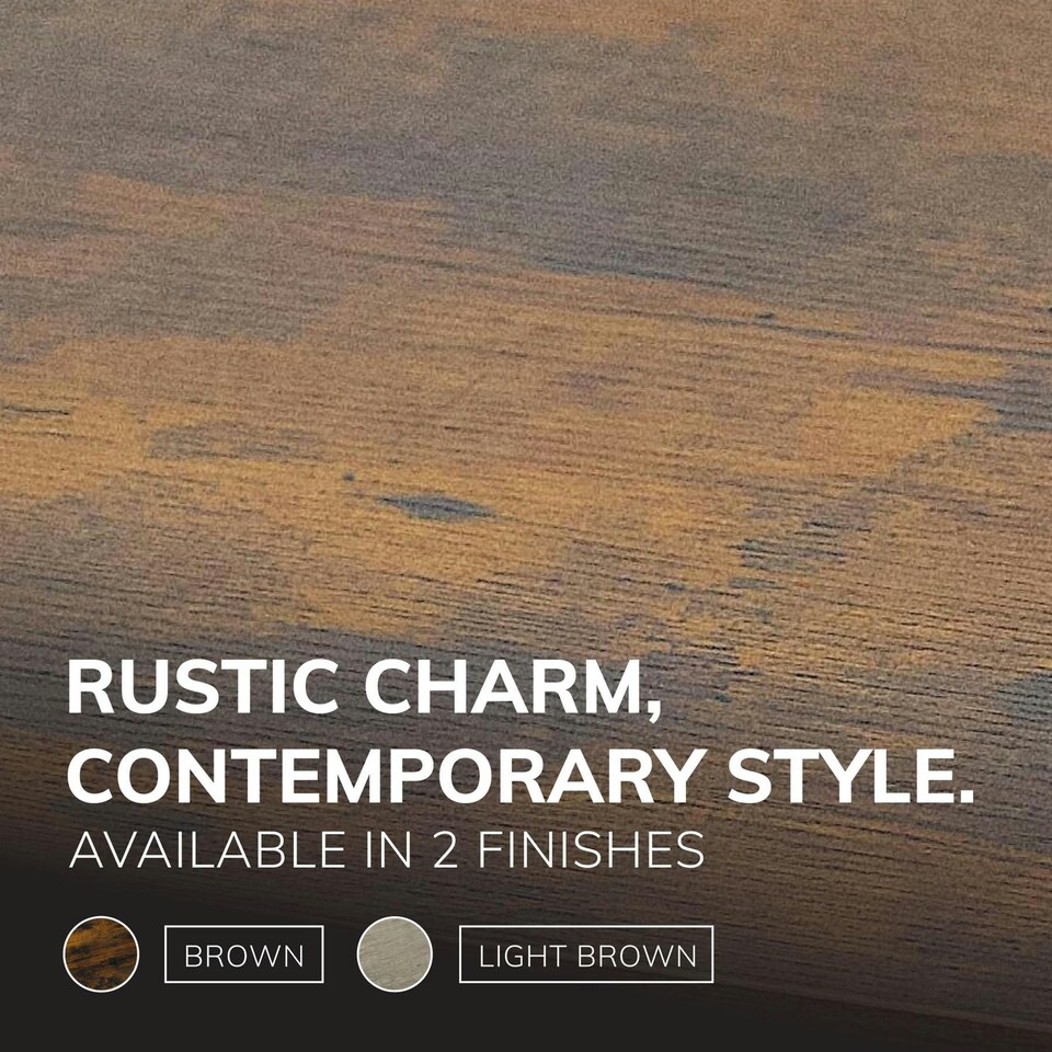 image 1 of Coffee Table Rustic Wooden Brown Grain Finish Living Room Storage Shelf 2 Tier Brown