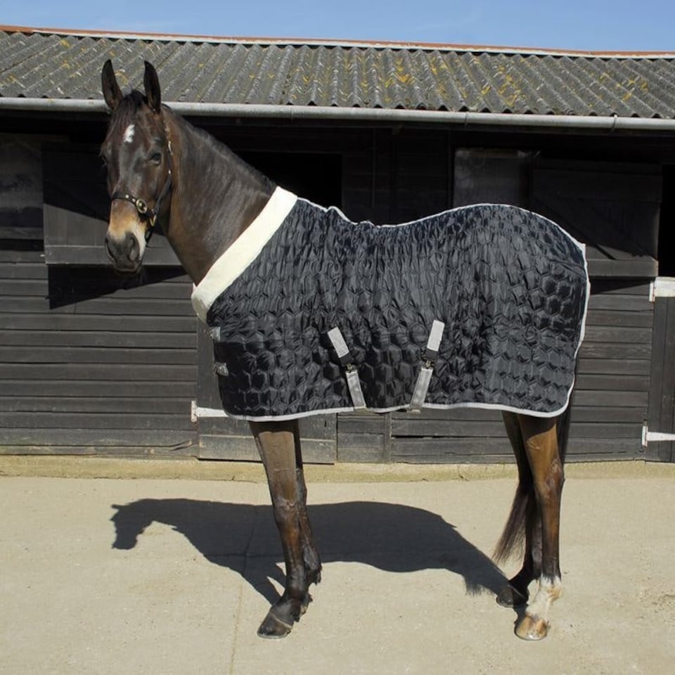 image 1 of Rhinegold Detroit Hexagon Stable Quilt Black | Size: 6ft 3
Colour: Black